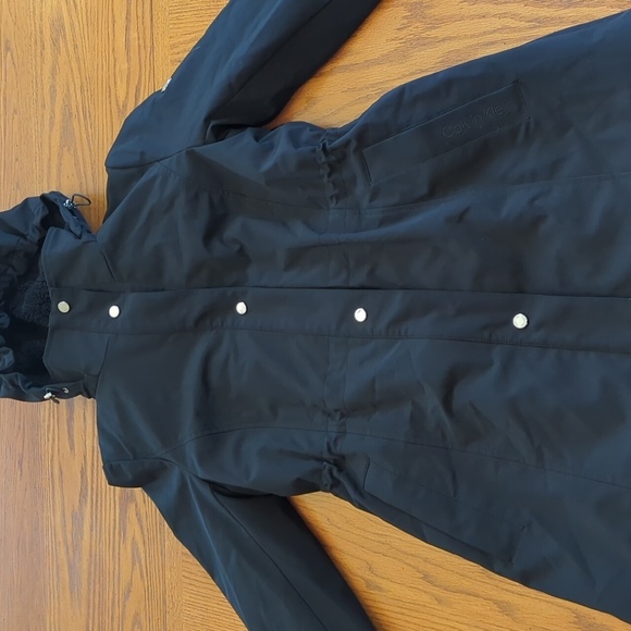 Calvin Klein Long Winter Coat Sz S - Picture 4 of 9